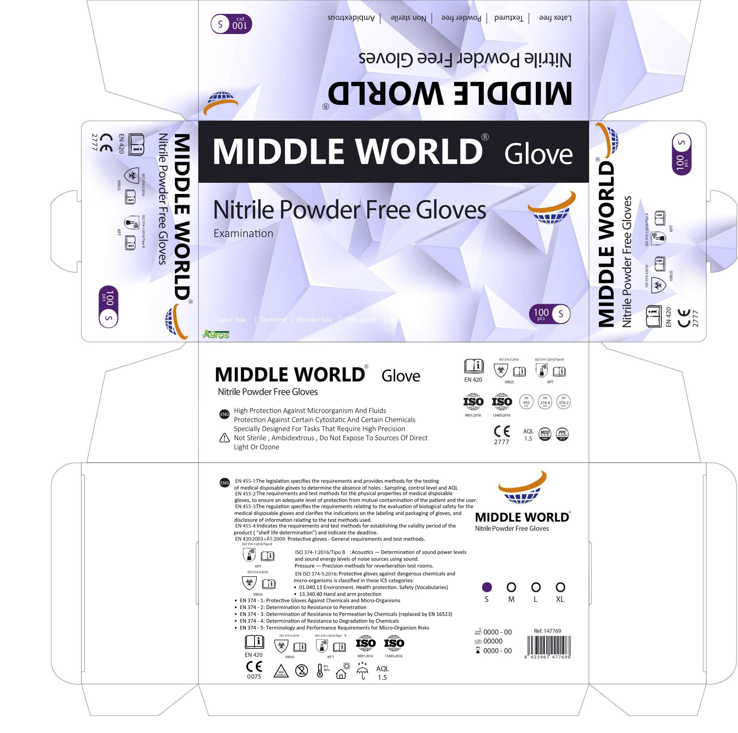 middle world nitrile gloves